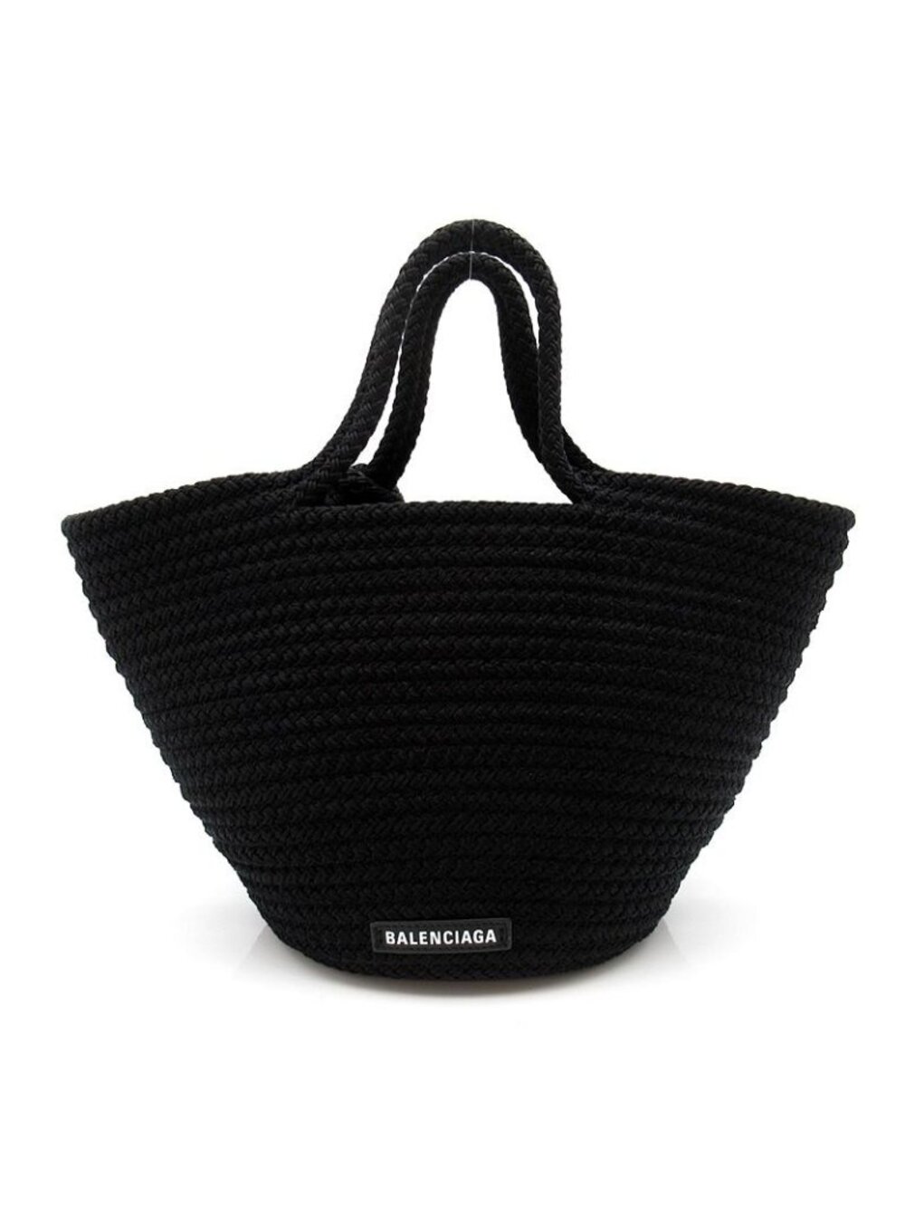 Balenciaga Ibiza Medium Basket 2-Way Handbag Raffia Black